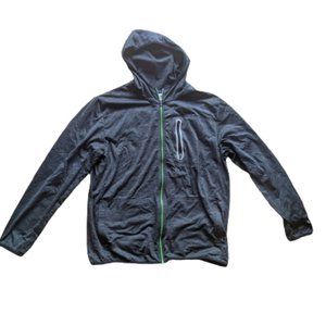 Blue-Gray and Green Hooded Jacket Men Size Large